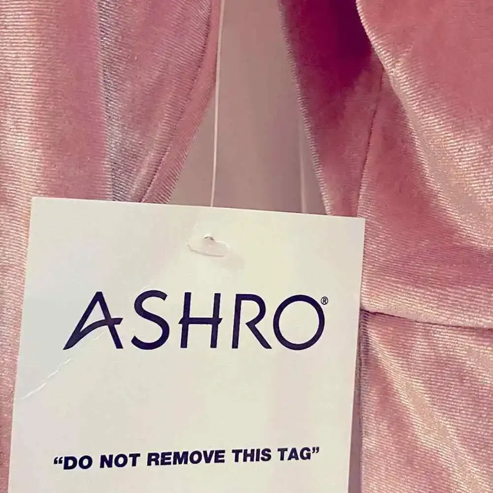 ASHRO Velour Stretchy Midi Blush Pink Dress Mock Neck Office Dinner Party Guest - Picture 9 of 10